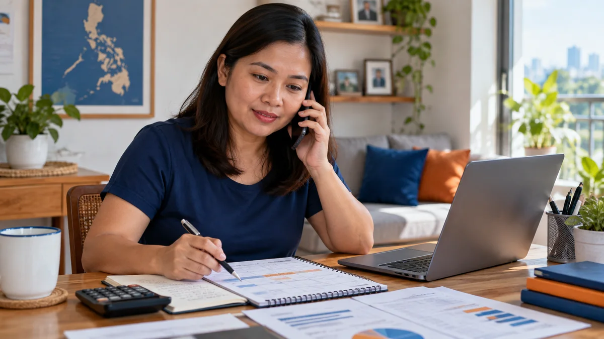 Borrower calmly arranging a repayment plan after a missed online loan payment